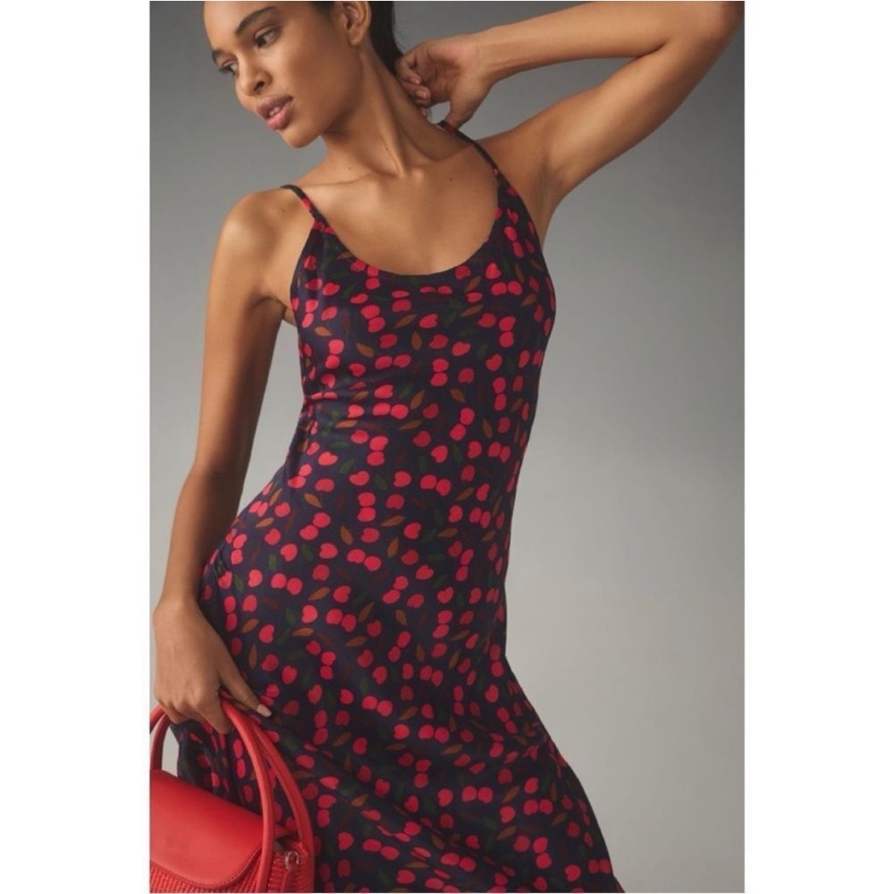 Anthro Cherry Slip Dress by Conditions Apply